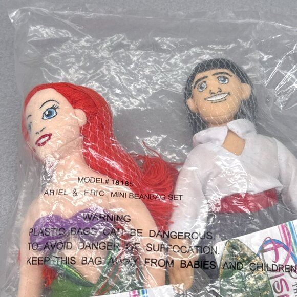 Disney Other - The Little Mermaid Ariel and Eric Plush The Disney Store Bean Bag 9" Stuffed Toy